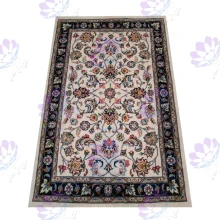 قالیچه پشم و گل ابریشم طرح افشان/Wool and silk rug Afshan designe