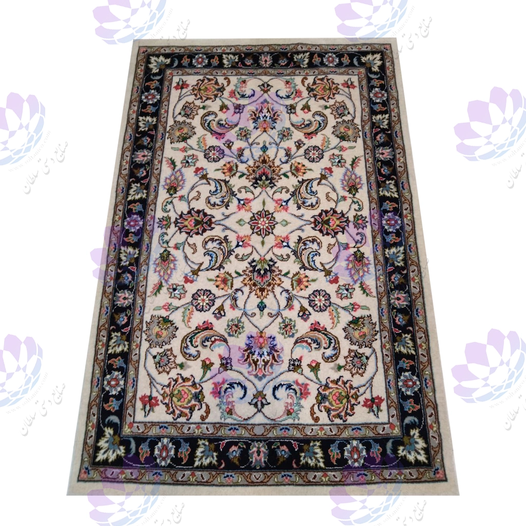 قالیچه پشم و گل ابریشم طرح افشان/Wool and silk rug Afshan designe