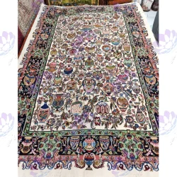 فرش پشم و گل ابریشم طرح زیر خاکی / Wool and Silk Carpet Zirkhaky design